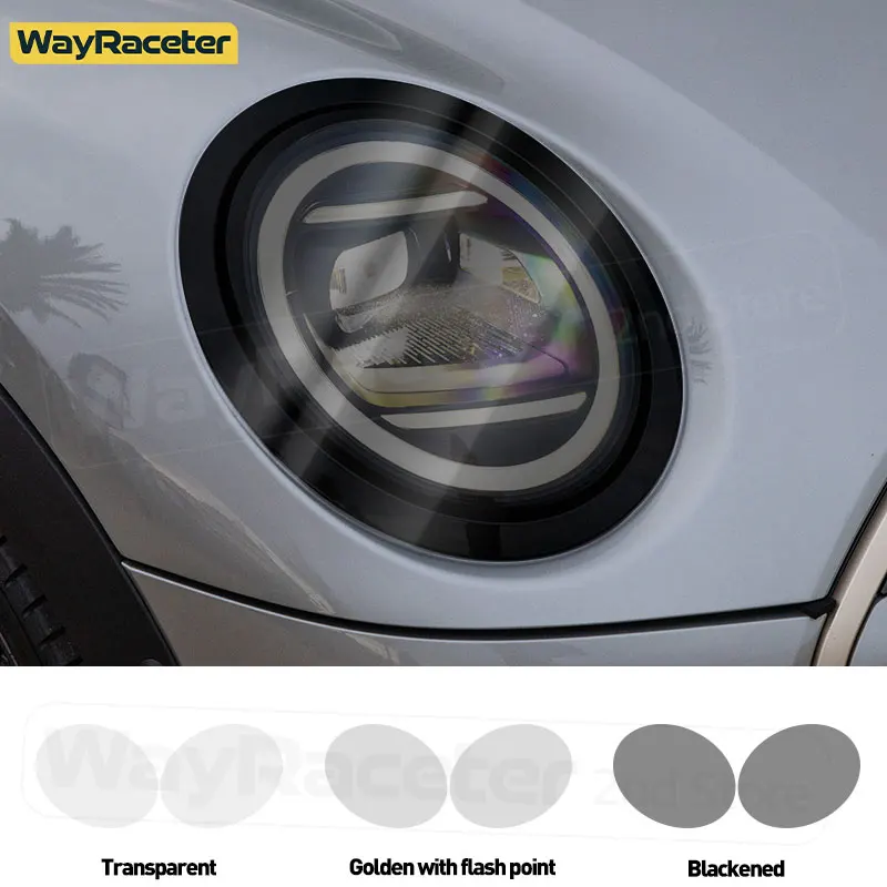

Car Headlight Protective Film Smoked Black Tint Vinyl Transparent TPU Sticker For MINI Cooper F66 2024 F65 F67 J01 2025 2026