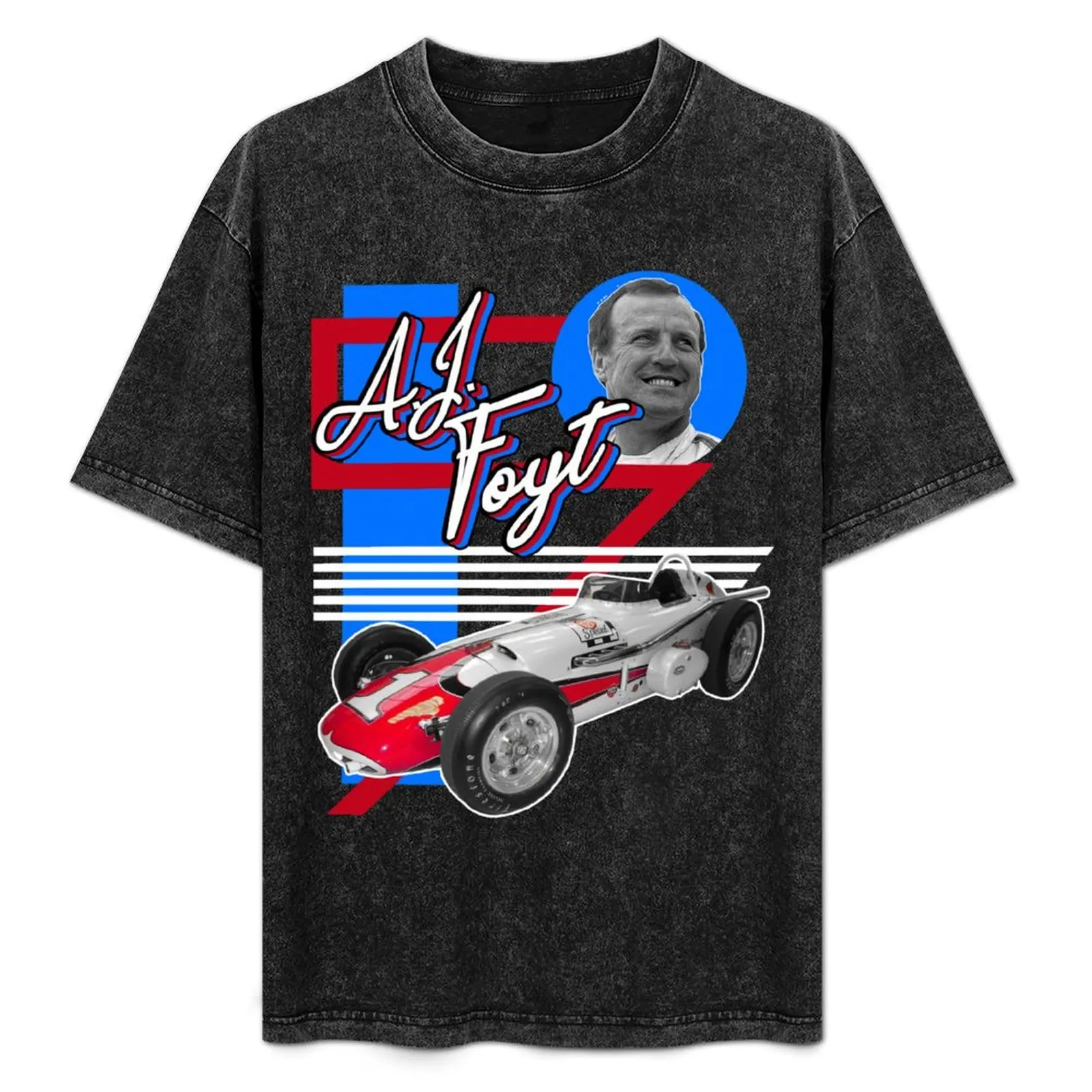 

AJ Foyt ))(( Indy Car Racing Legend Tribute T-Shirt Big Size Short Sleeve Casual Top