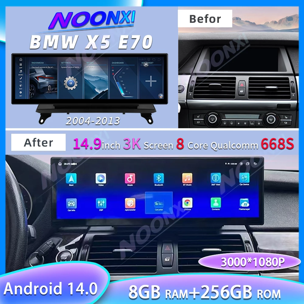 For BMW X5 X6 E70 E71 CarPlay Radio Android Head Unit CIC CCC 14.9