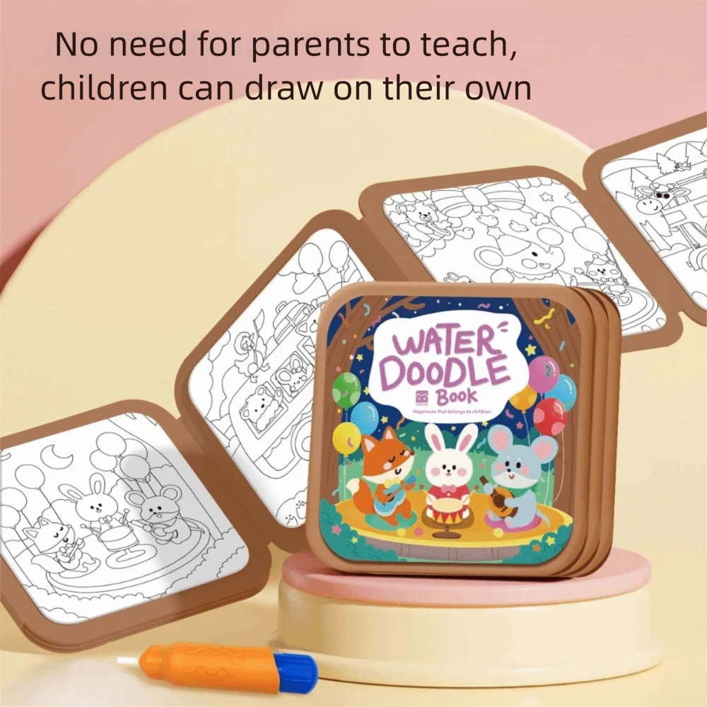 Com caneta livro de desenho de água reutilizável água limpa livro de colorir reutilizável design diy multi-cena livro de pintura de água uso das crianças