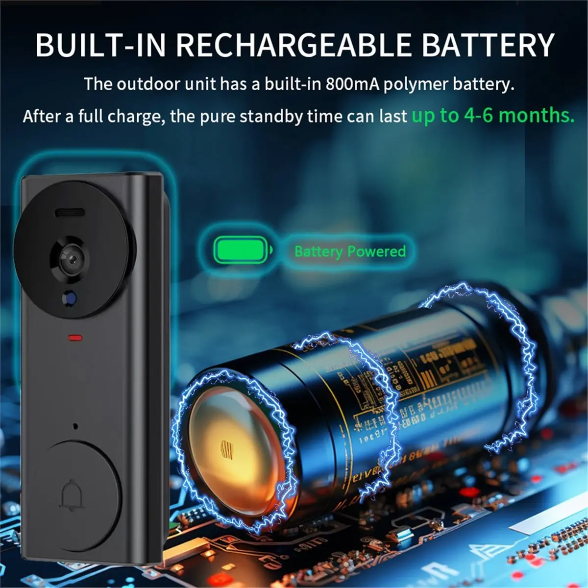 【STABLE QUALITY】Intelligent Video DoorbellDual Audio Needed Button Control Smart Door Viewer Doorbell Camera Home