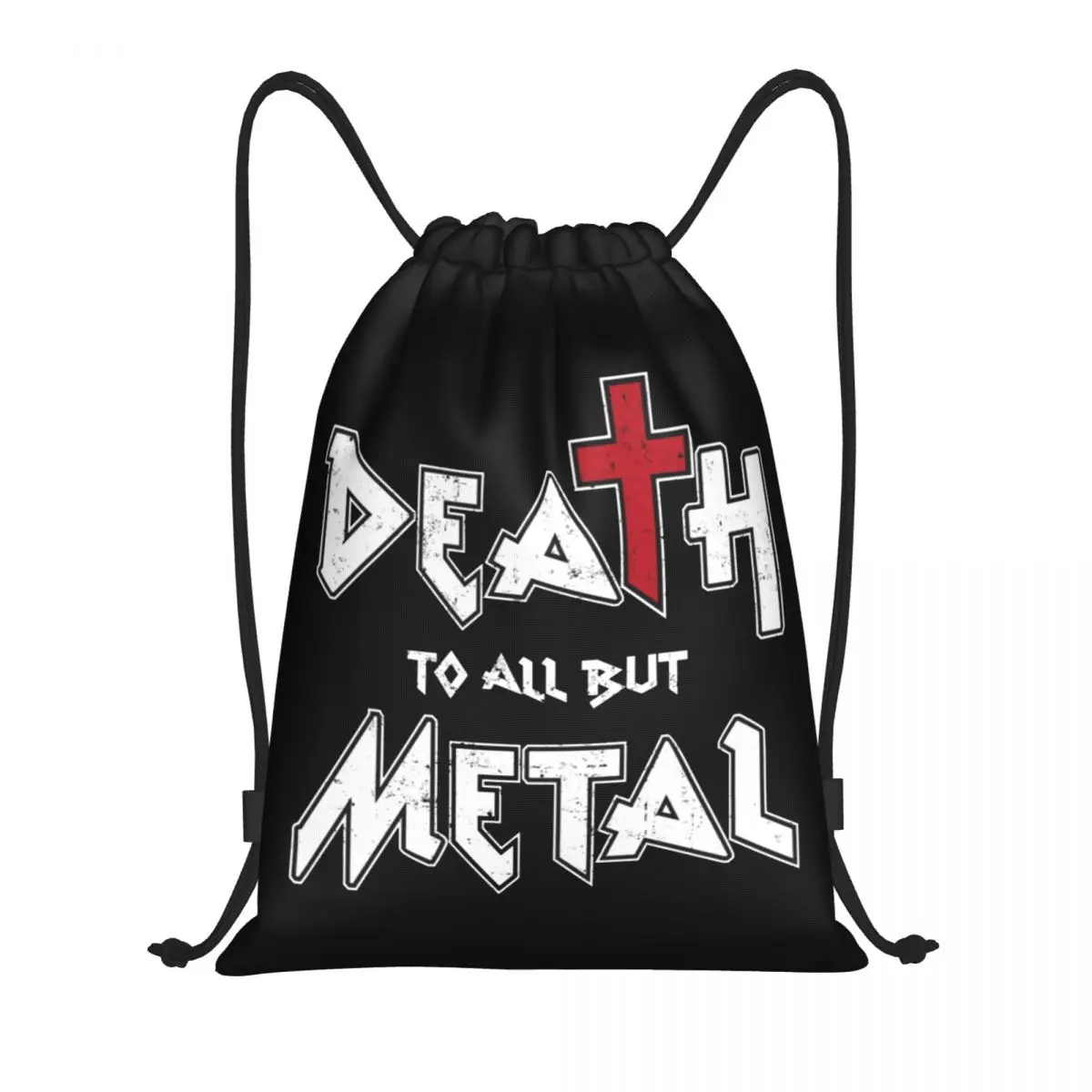 Death To All But Metal Rock Gift Drawstring Backpack Women Men Sport Gym Sackpack Portable Training Bag Sack