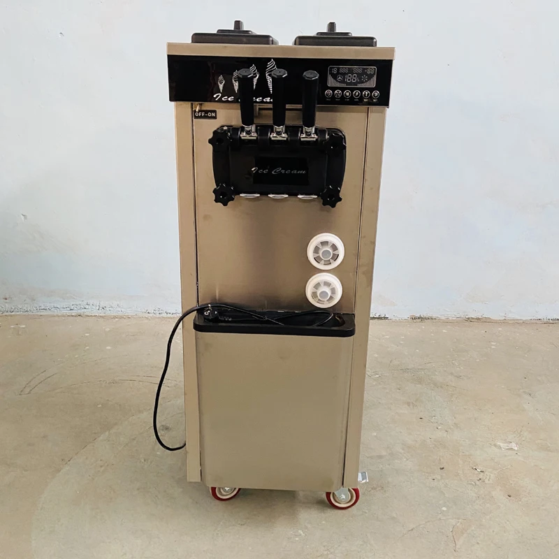 

Commercial 1600W 20-28L/H Vertical/Desktop Soft Serve Ice Cream Machine Double 6L Hoppers Ice Cream Machine With LED Screen