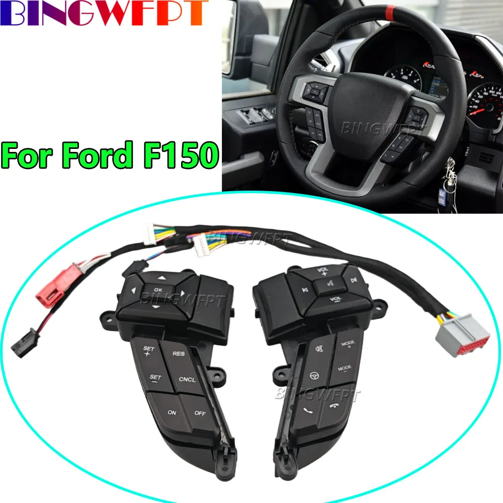 For Ford F-150 2015-2018 F-250 F-350 Super Duty 2015-2019 Steering Wheel Volume Multimedia Cruise Control Switch