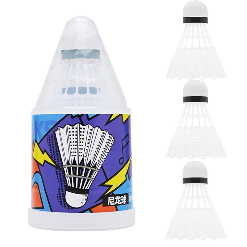 

3PCS Sport Supplies Windproof Badminton Foam Head Stable Durable Nylon Shuttlecock Ball Wind Resistance Training Accessorise