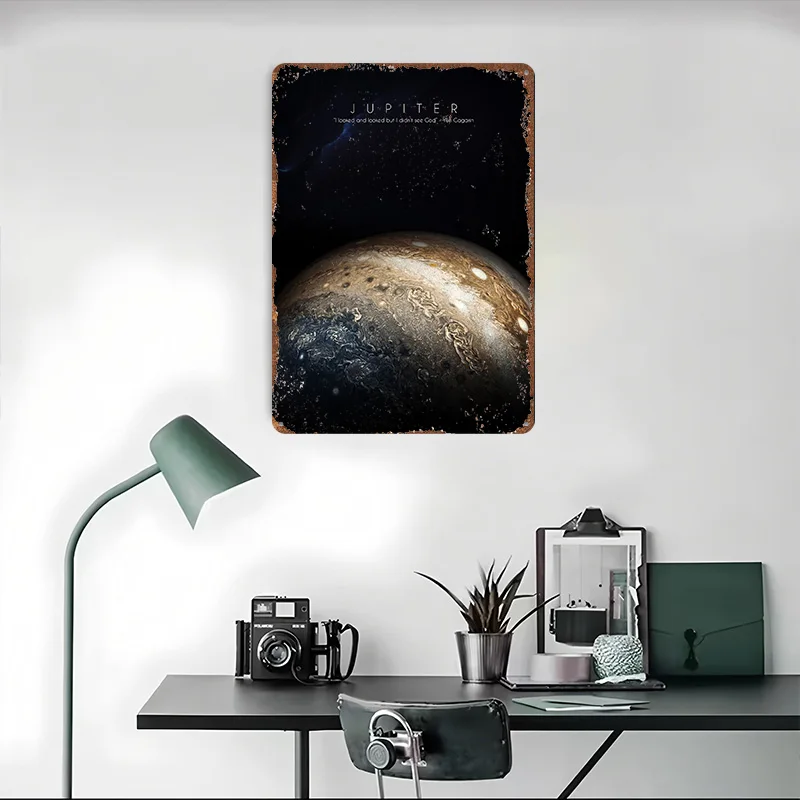كوكب المشتري المعادن المشارك القصدير علامات مكتب ديكور علامة معدنية مخصصة ل جدار الفن الديكور الملصقات على ديكورات الحائط غرفة الرجعية