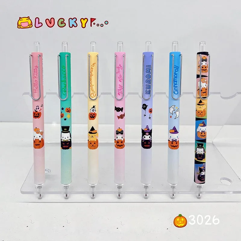 Imagem -02 - Sanrio Halloween Imprensa Gel Pen Canetas Assinatura Tinta Preta Creative Pumpkin Escritório e Material Escolar Presente 0.5 mm 24 Pcs por Lote