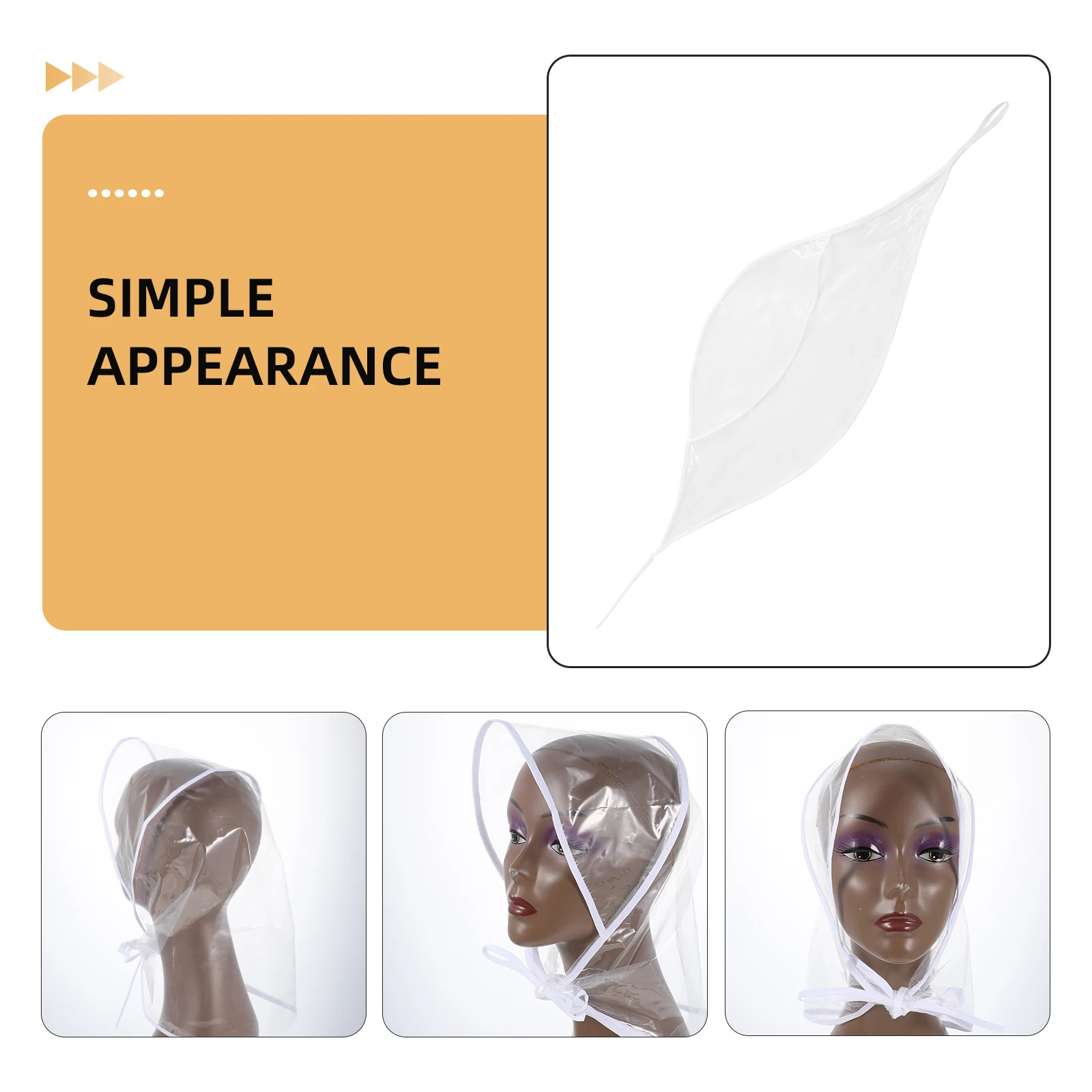 

5 Pcs Clear Rainproof Hats Bonnets Waterproof PE Hair Caps Windproof Foldable for Women Kids Outdoor Hiking Camping Dog Walking
