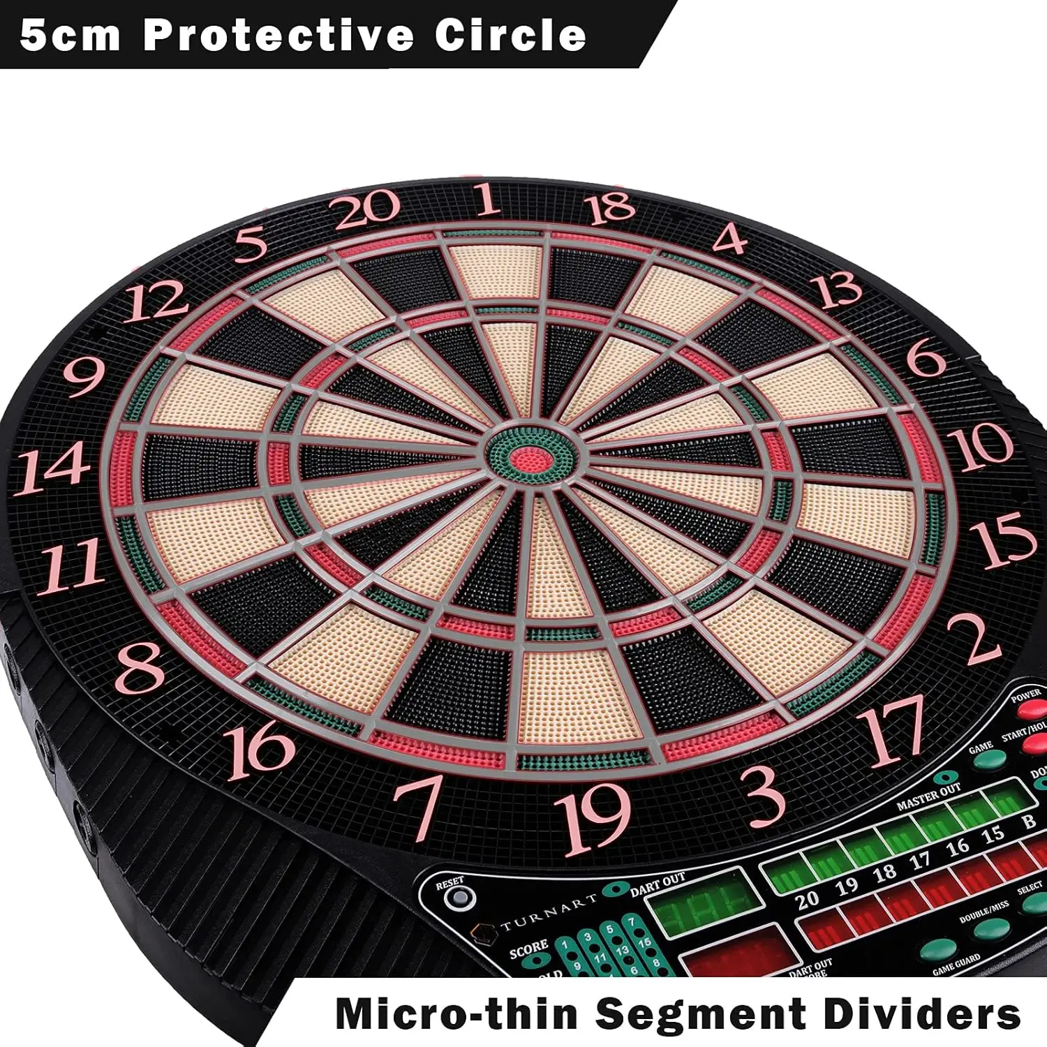 

Electronic Dart Board - Dart Board Electronic Scoreboard for 16 Players - 6 Darts Plastic Tips 50 Soft Tips LED Display Power