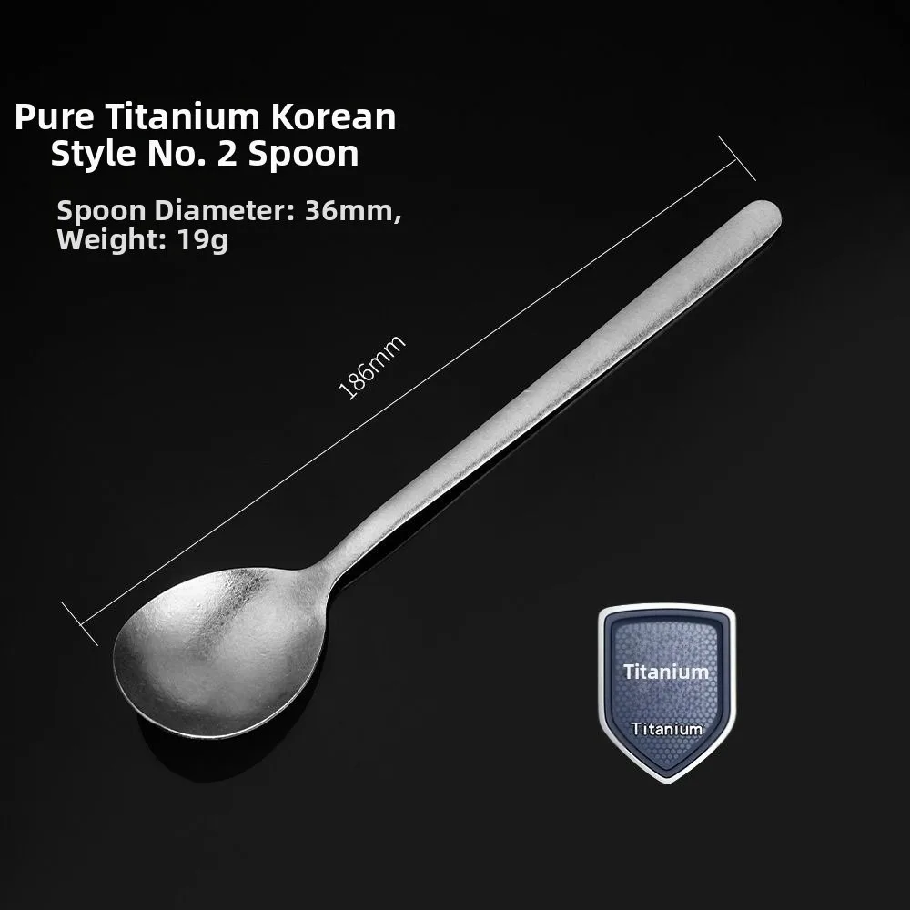Portable Outdoor Camping Tableware Light Luxury High-temperature Coloring Titanium Spoon Ice Flower Crystal Stirring