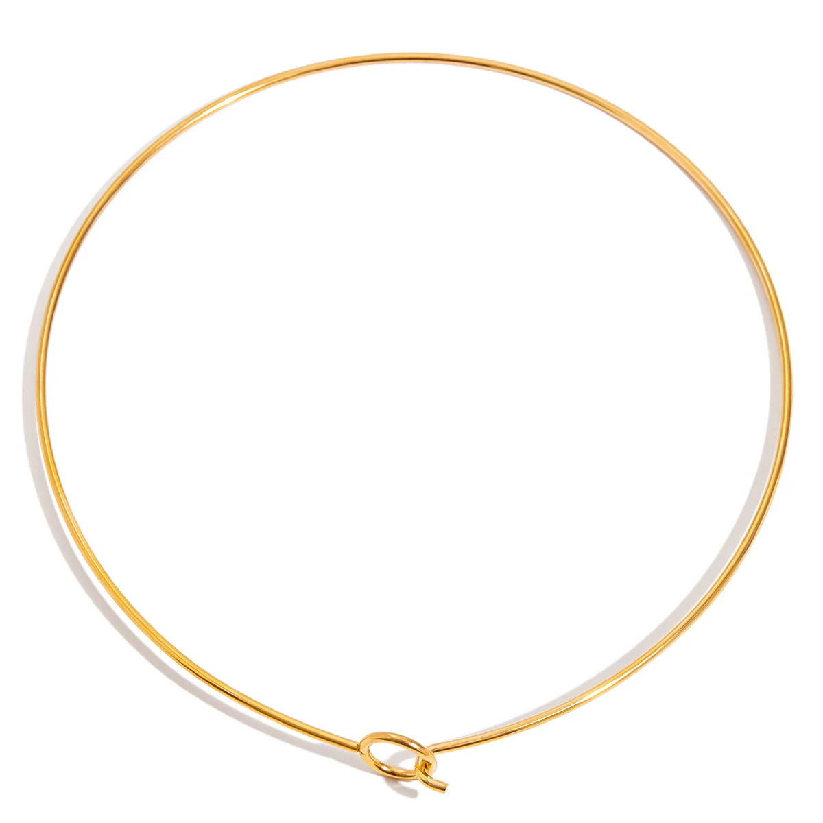 

18K Plated Glossy Basic Necklace For Charm Creative Matching Handmade Stainless Steel Collar Jewelry