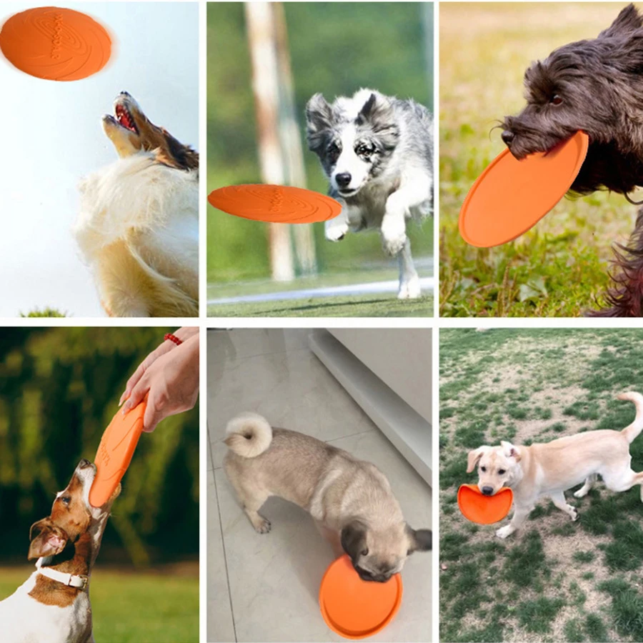 Large dog golden fur pet flying disc toy TPR soft, bite resistant, easy to throw dog flying disc outdoor training dog supplie