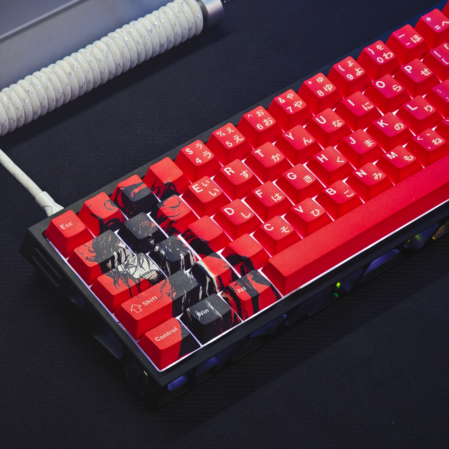 

73 Keys Vagabond‌ Keycaps Chreey Height PBT Engraving 2d Animation Custom Key Caps for Mechanical Keyboards Wooting 60 65 67 68