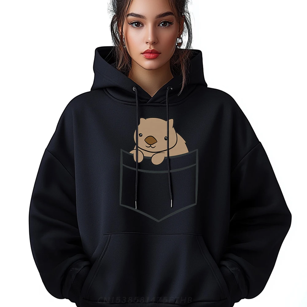 

Newest Adult Hoodies Australian Wombat In The Pocket Casual Sweatshirt Crew Neck Funny Long Sleeve Party Coat