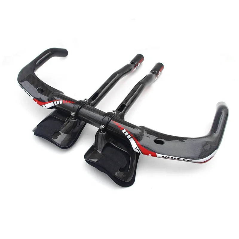 New arrival Road bicycle carbon rest handlebar TT style triathlon Fixed Gear trial carbon bike handlebar 31.8*400-440mm