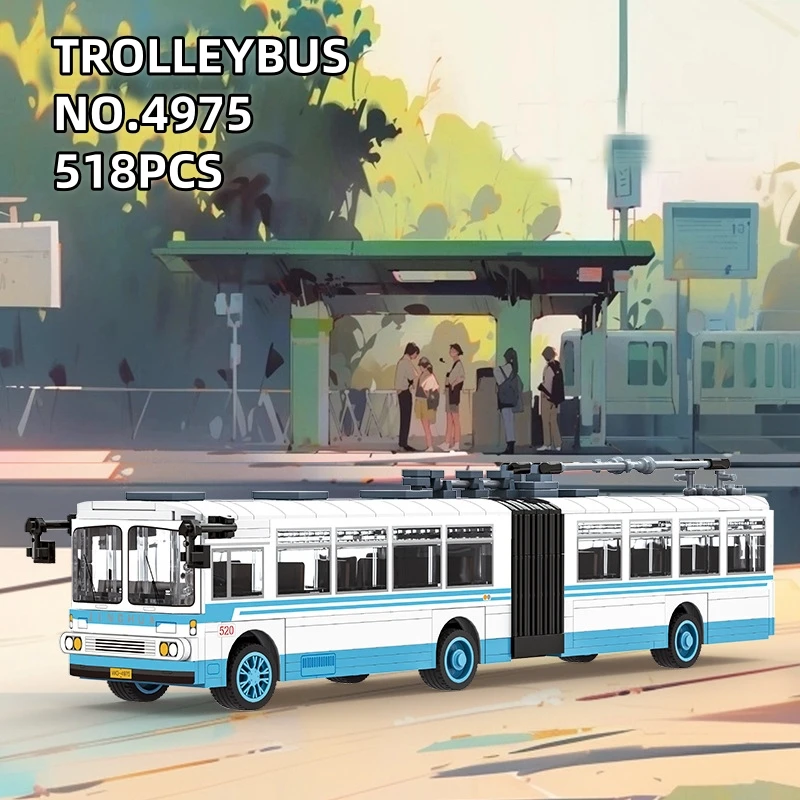 

518PCS Trackless Bus Building Blocks Small Bricks Creative Educational Toy for Kids Children STEM Learning Bus Construction