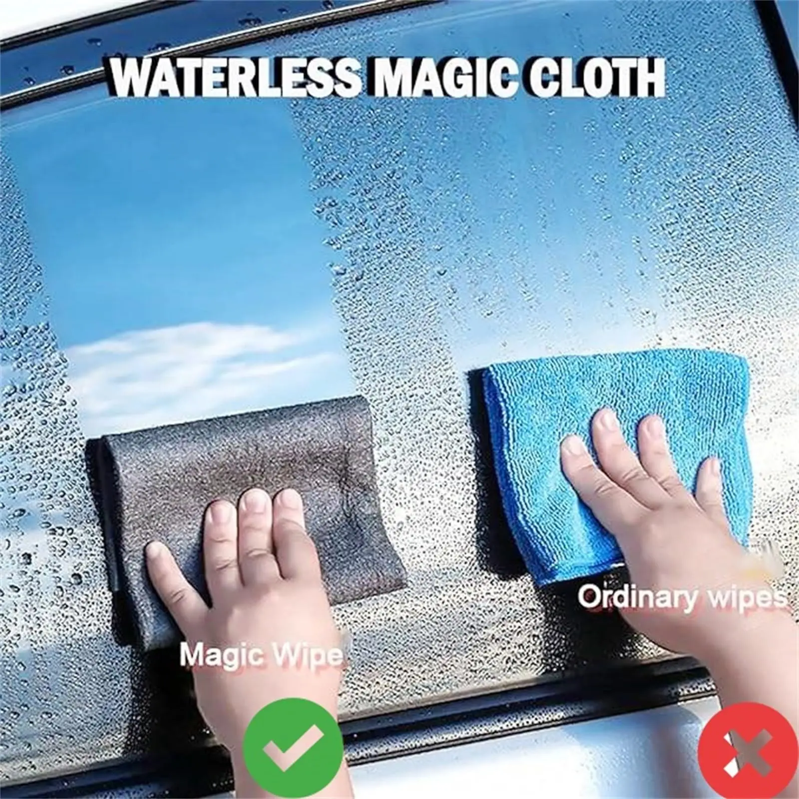 Magic Cleaning Cloth No Water Mark Microfiber Window Glass Wiper Kitchen Towel Reusable, Durable & Versatile Household Cleaner