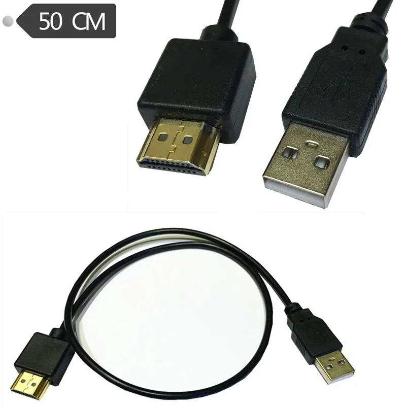 USB Power Cable To HDMI-Compatible Male to Male Charger Cords Splitter Adapter USB 2.0 To HDMI Charging Cable For Smart Device