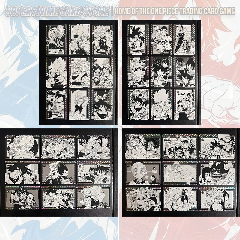 Anime Dragon Ball Diy Homemade Plaid Flash Cards Son Goku Bulma Chichi Android 18 Frieza Trunks Broli card set Collectible Card
