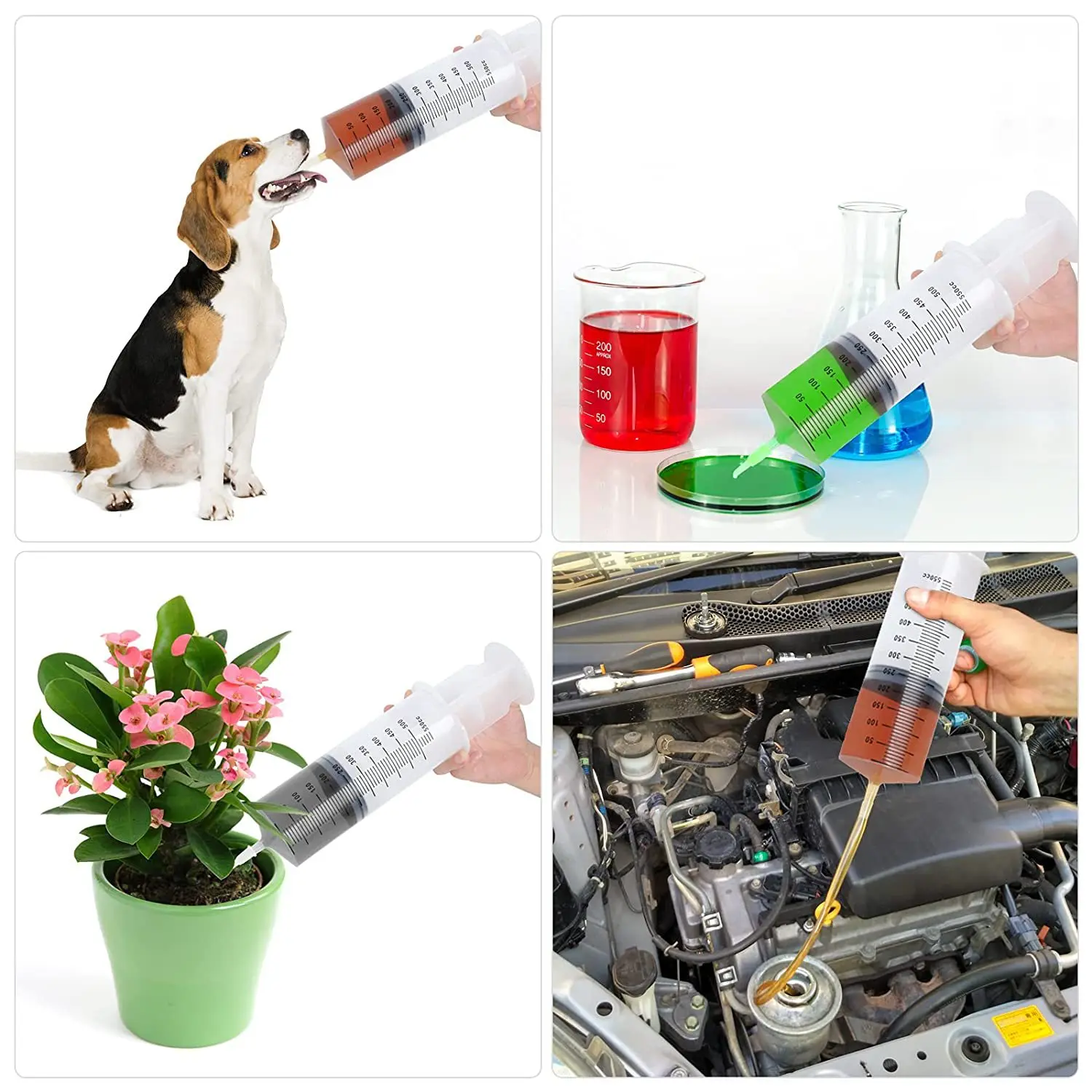 Large Syringe Multifunction Measuring Reusable Pump Animals Feeding With Scale Tube Injector Liquid Car Oil Glue Fluid Water 550