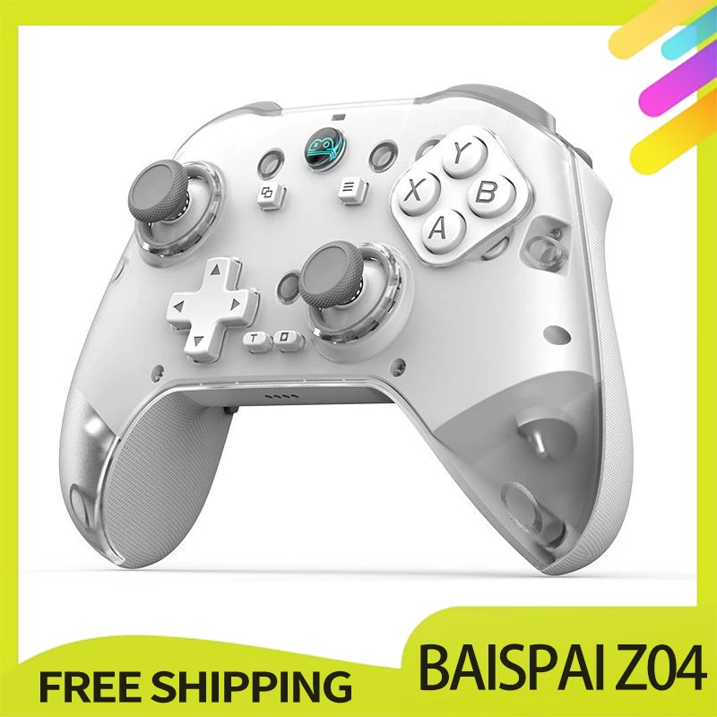 Baispai Z04 Gamepad Hall Rocker 3modes Wireless Bluetooth With Charging Base Gamepad Custom Vibrate Pc/Steam Esports Games Gifts