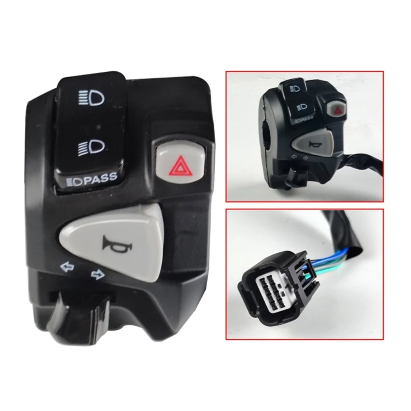 QM82 Motorbike Accessory 22mm Handlebar Switch Replacement Horn Turn Signal Switch for 150 High/Low Beam Control Button image 4