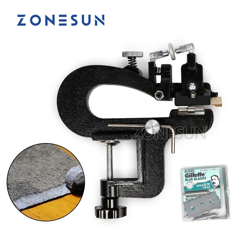 

ZONESUN Leather Paring Device Kid Max 35mm Width Manual Leather Skiver Hand Leather Peel Tool Vegetable Tanned Leather Peeler