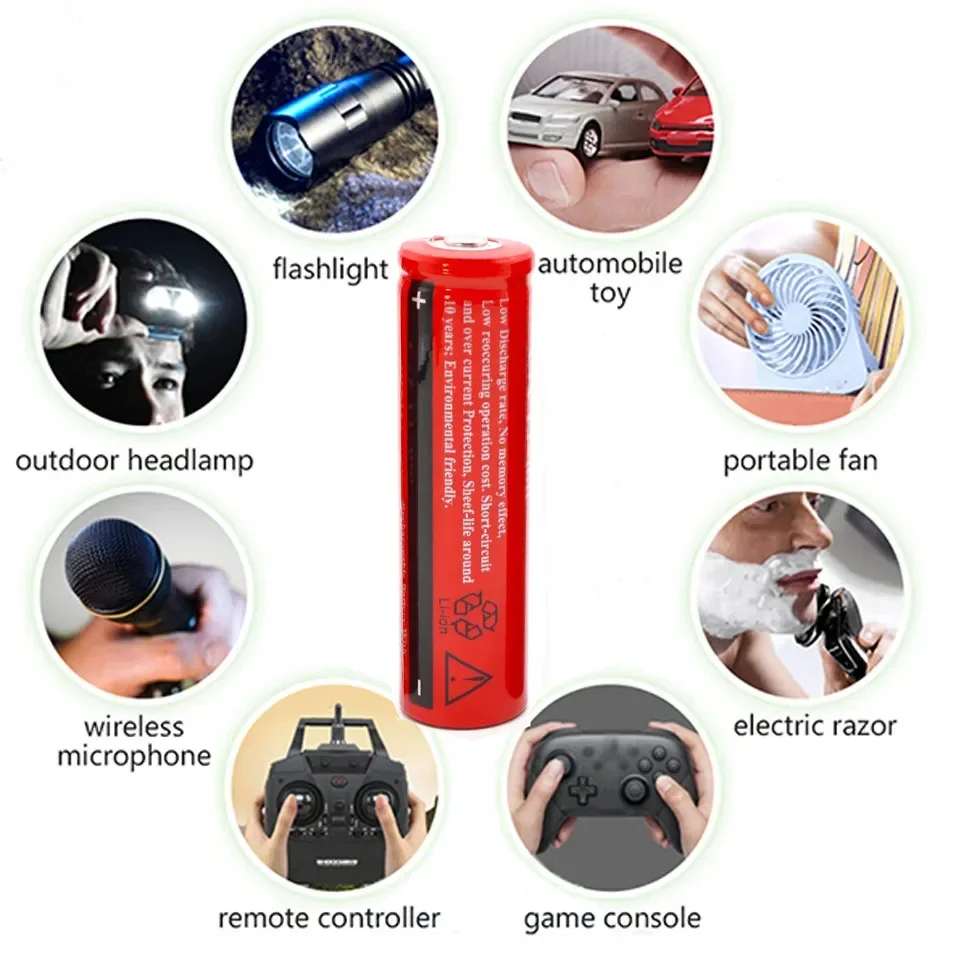 1-50PCS 18650  3.7V Rechargeable Lithium Battery LED Flashlight Cylindrical Battery High Power Long Life Battery 4200mAh