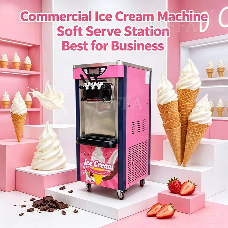 Ice Cream Machine Stainless Steel LCD Panel Desktop Vertical Small Automatic Home Commercial Double Storage Cylinder
