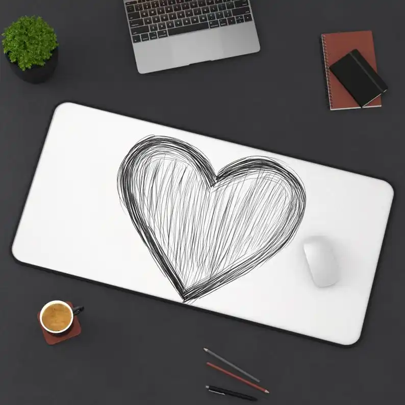 

Hand-painted Heart-shaped Mousepad,non-slip and Waterproof Mouse Pad,office Gaming Desk Decorative Mat,perfect Gift for Friends.