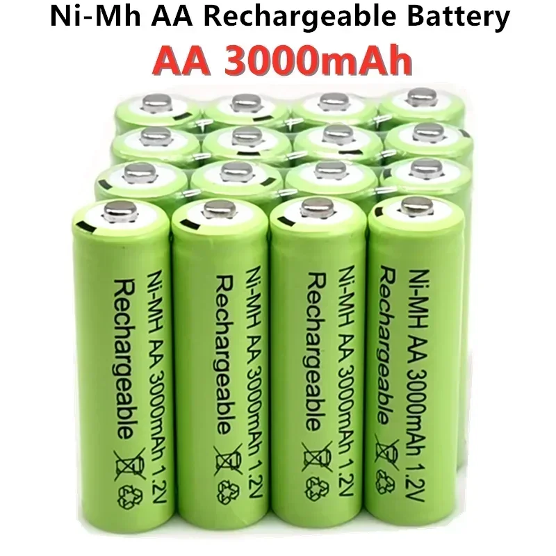 

1.2V AA 3000mAh NiMH 1.2V Rechargeable Batteries Green Battery Garden Solar Lamp LED Flashlight Lantern Lamp Torch