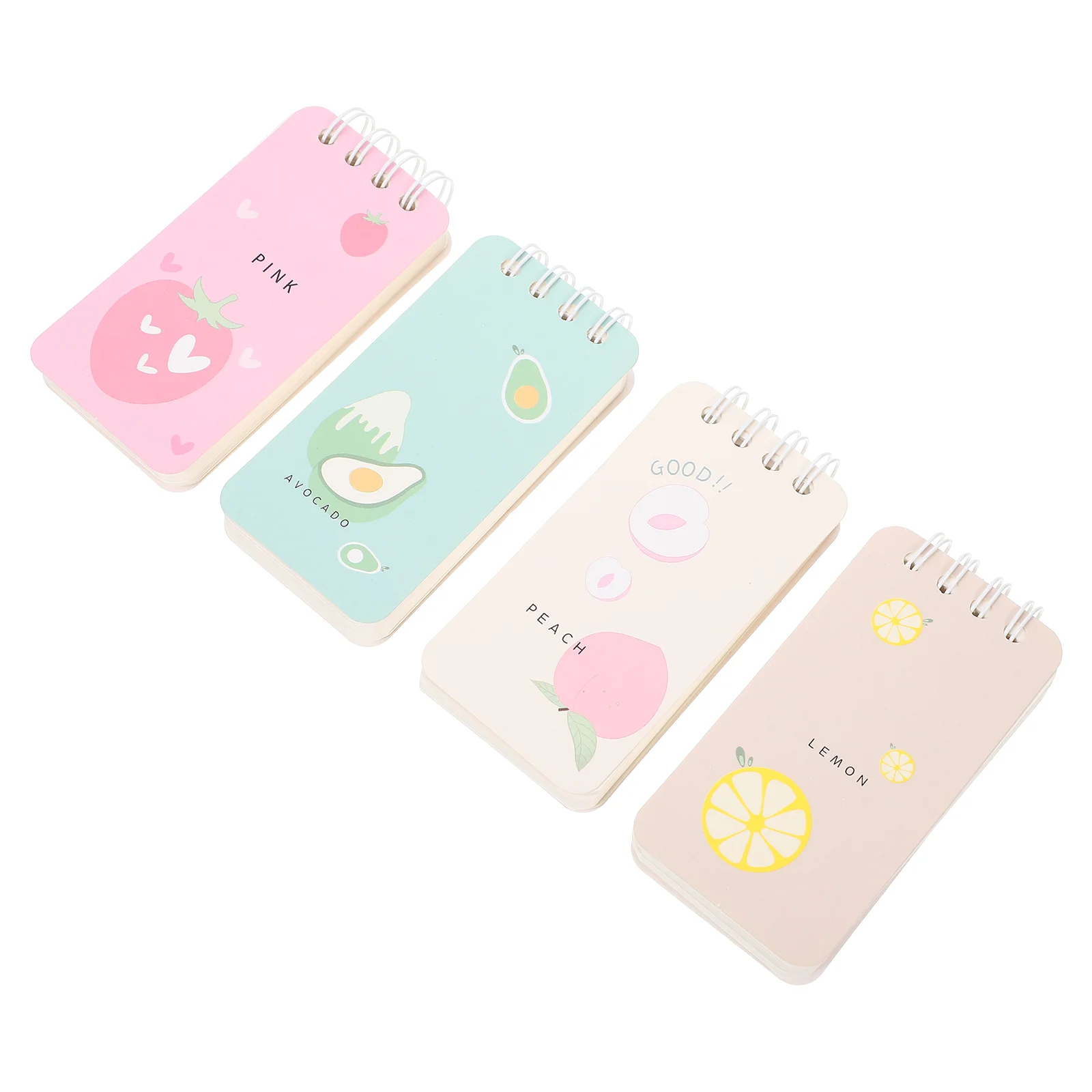 4 Pcs Fruit Notebook Drawing Notes Writing Tablets for Kids Lovely Pad Mini Notepad Paper Convenient Household Pocket Board