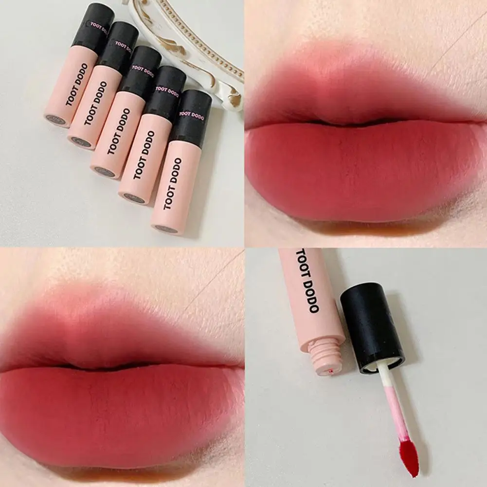 NEW Lip Balm Mist Velvet Lip Glaze Lightweight Air Mouth as Mist Beauty Lip Lipsticks Matte Cosmet Mud Red Carrot B1J4