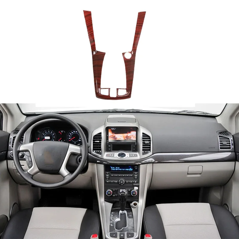 For Chevrolet Captiva 2012 2013 2014 2015 ABS Wooden Color Interior Central Control Window Lift Panel Car Styling Accessories