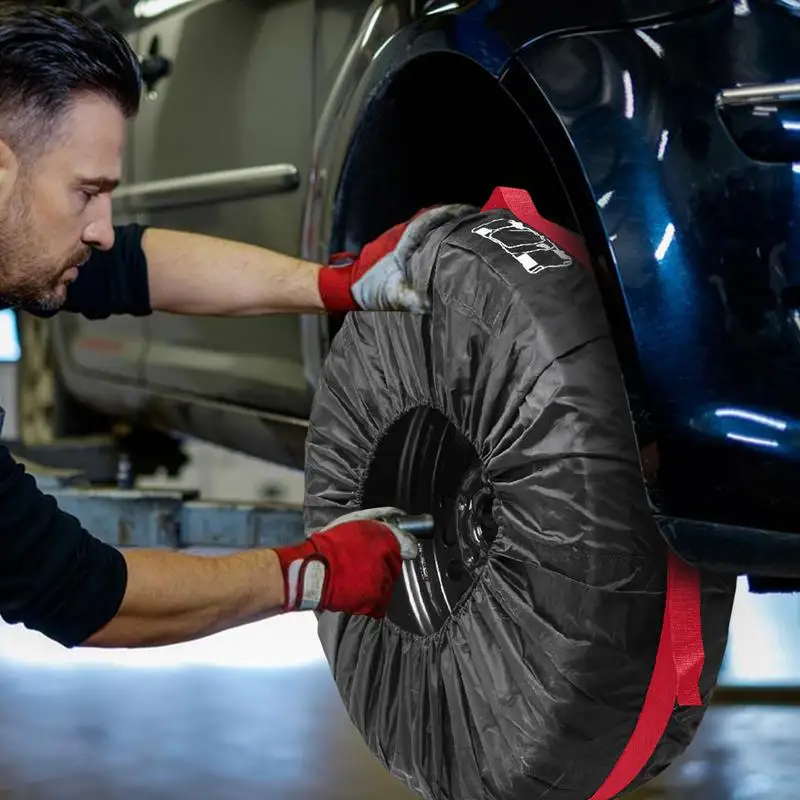 Universal Car Spare Tire Covers Case Auto Wheel Tires Storage Bags 210D Oxford Cloth Dust-proof Protector for 19-23-inch tires