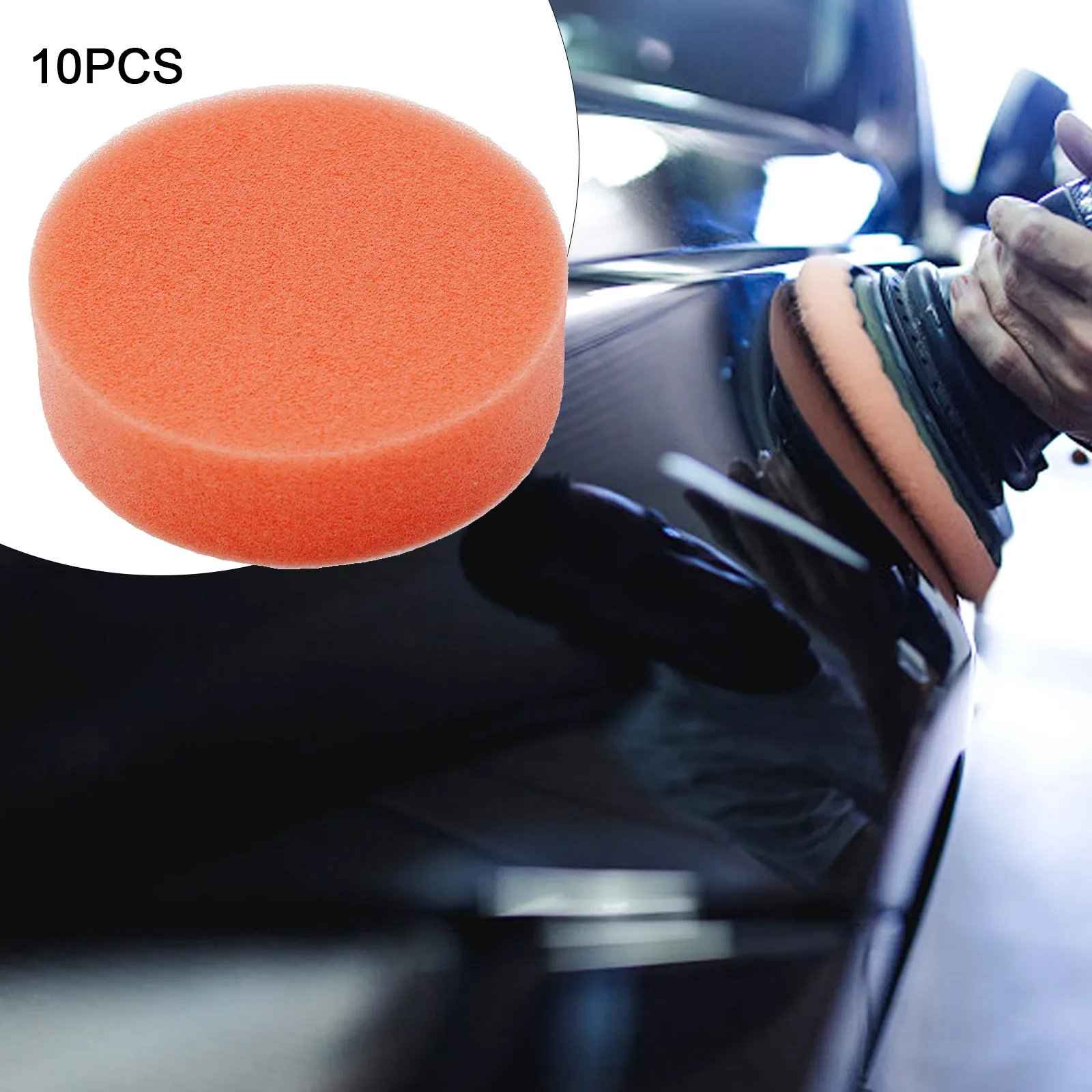 10pcs 75mm kit de esponja de polimento de carro depilação laranja lisa esponja plana almofada de polimento ferramenta de limpeza para polidor de