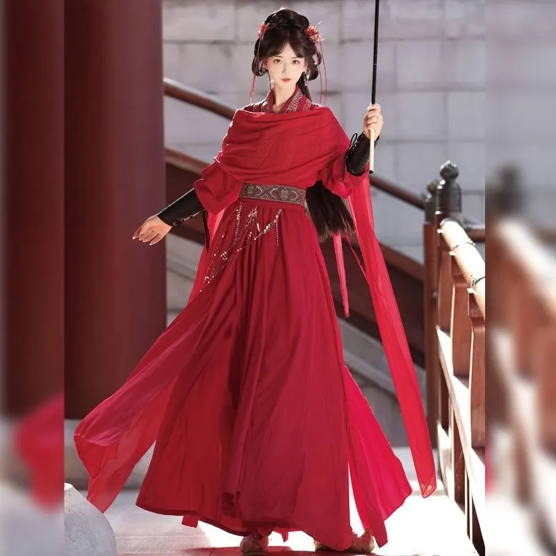 

Oversized Hanfu Dress Women Chinese Traditional Vintage Hanfu Red Sets Female Halloween Cosplay Costume For Women Plus Size 4XL