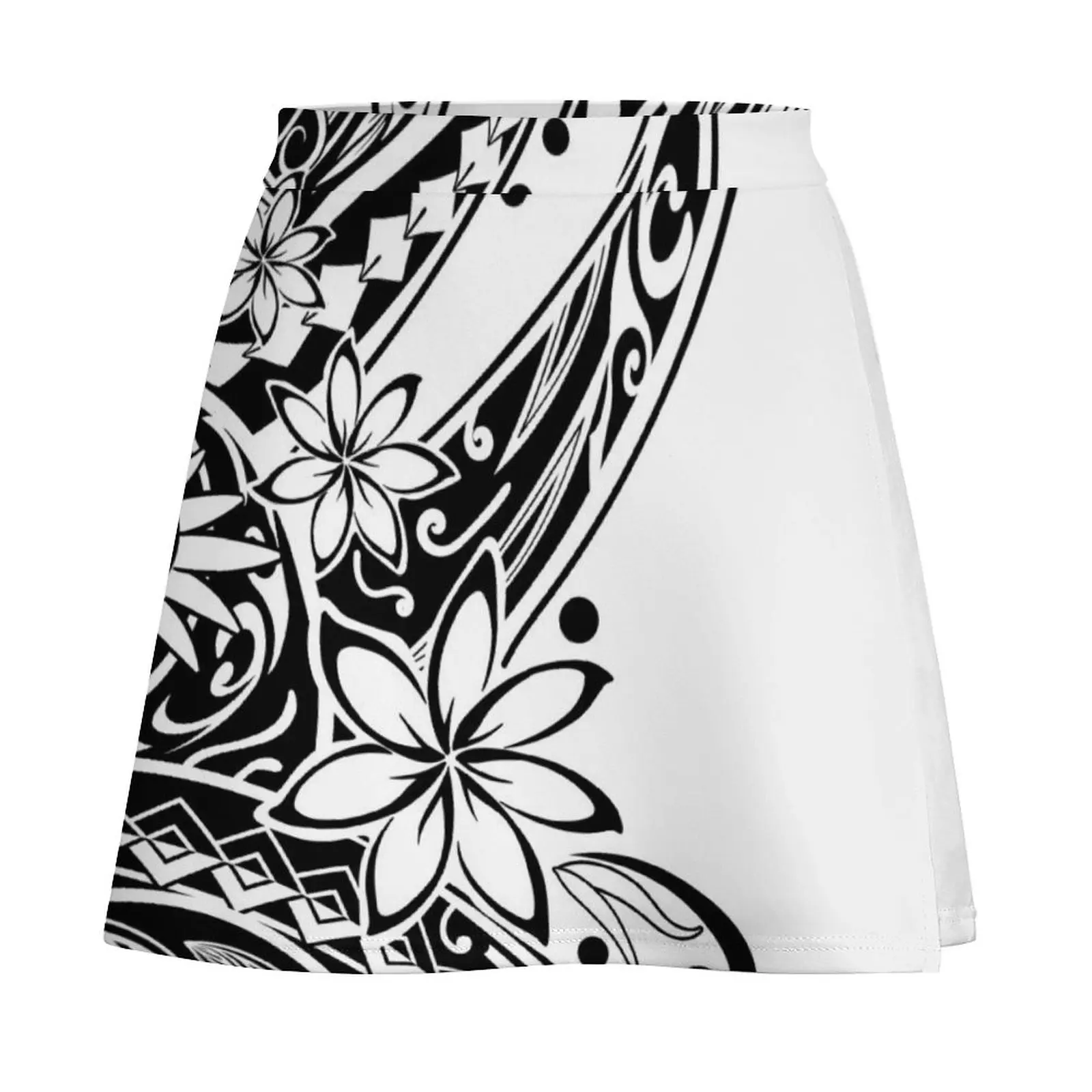 Polynesian Black And White Tribal Mini Skirt sexy short mini skirts mini skirts women's skirt 2026 trend Skirt
