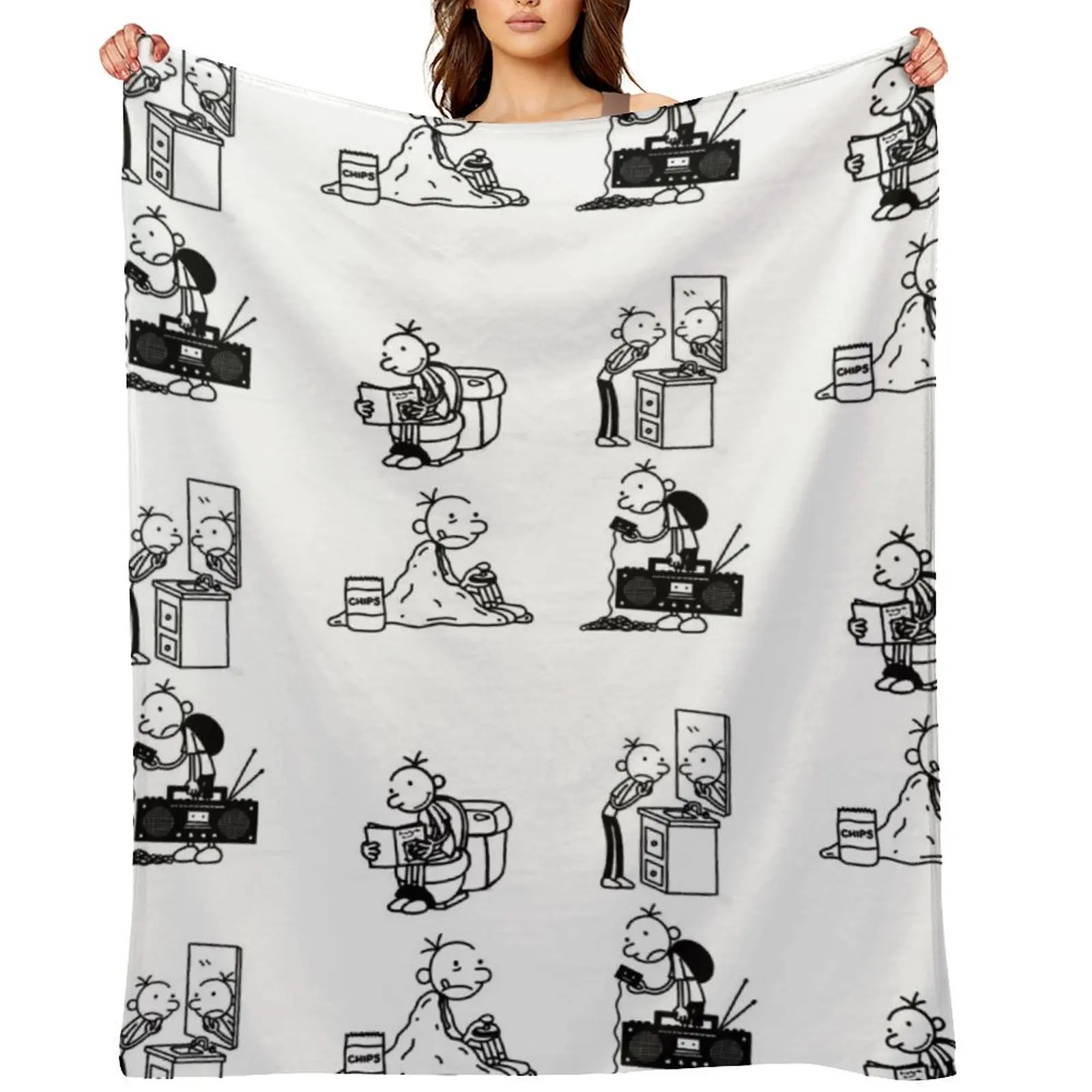 Wimpy Kid 4 states of Greg Heffley Throw Blanket warm winter christmas decoration Sofa Quilt Quilt Hairys blankets ands Blankets