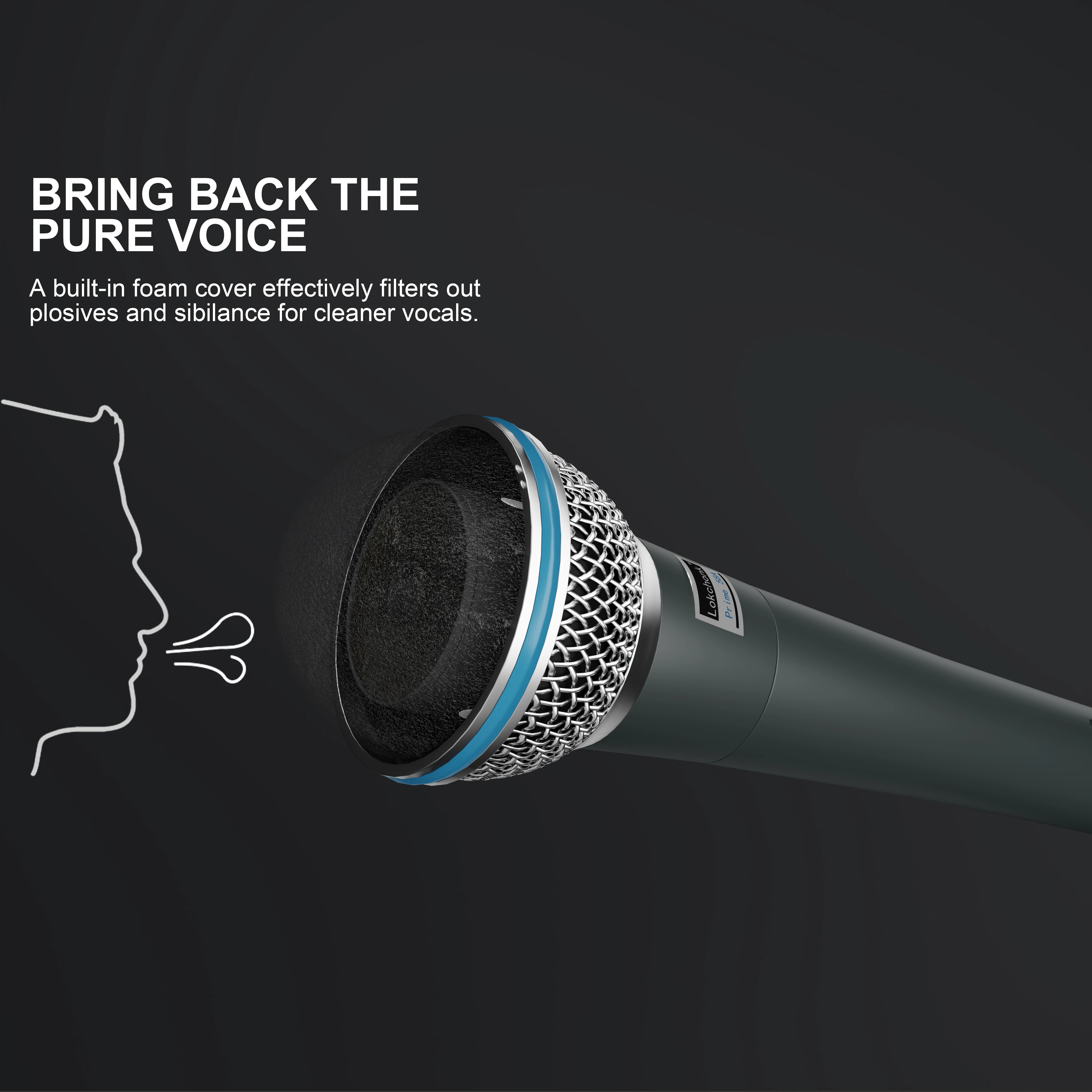 Prmie 58A ميكروفون ديناميكي قلبي ميكروفون سلكي احترافي لمرحلة الغناء كاريوكي بودكاست ستوديو تسجيل صوتي