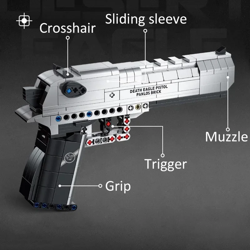 Pistola militar serie MOC Desert Eagle M1911 G18 USP PPK M92 modelo de pistola bloques de construcción puede disparar ladrillos juguete para niños regalos