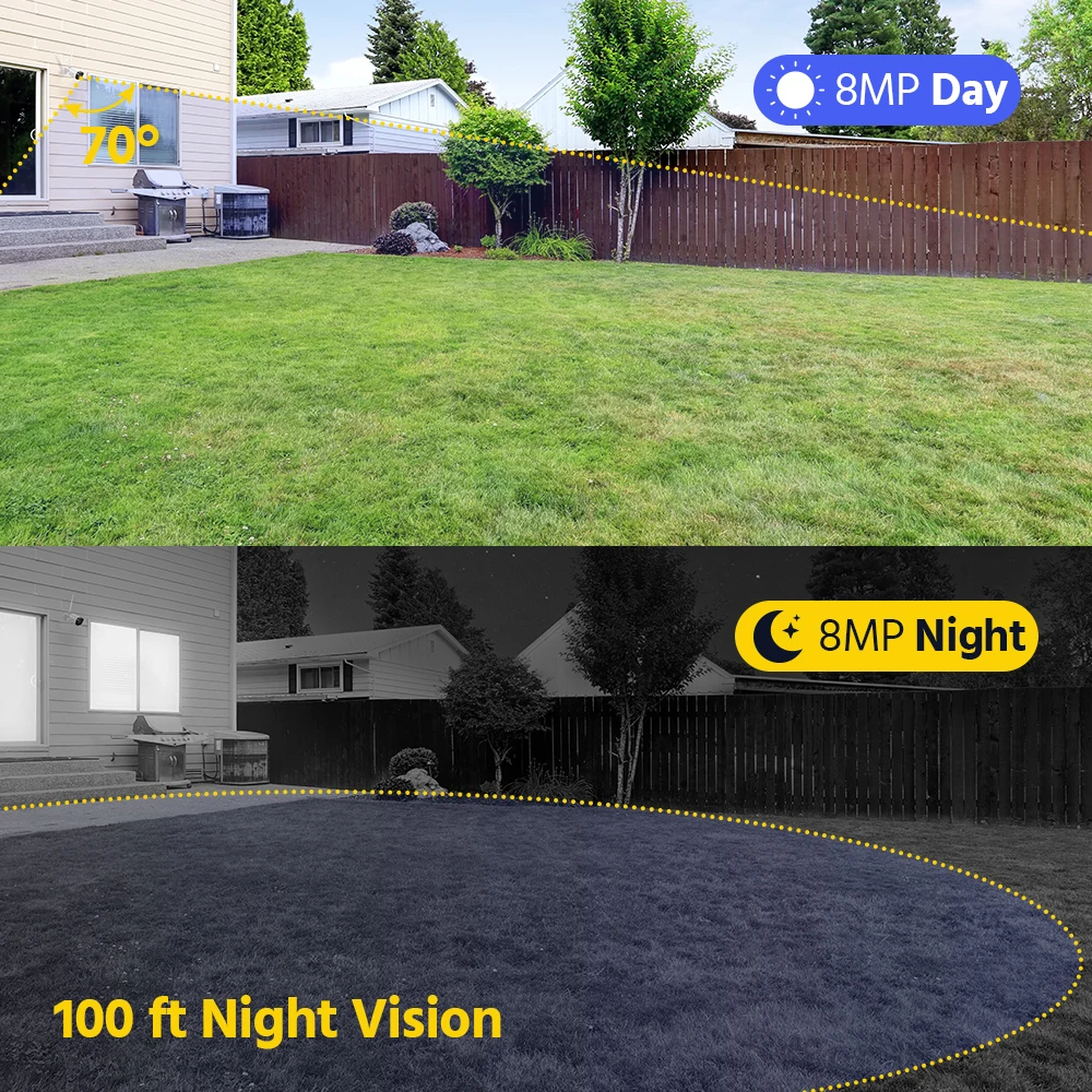 Annke 8MP نظام الدائرة التلفزيونية المغلقة اللاسلكية 16CH NVR طقم مراقبة الفيديو اتجاهين الصوت 4K poe كاميرا 2/4/6/8 قطعة كاميرات أمنية واي فاي