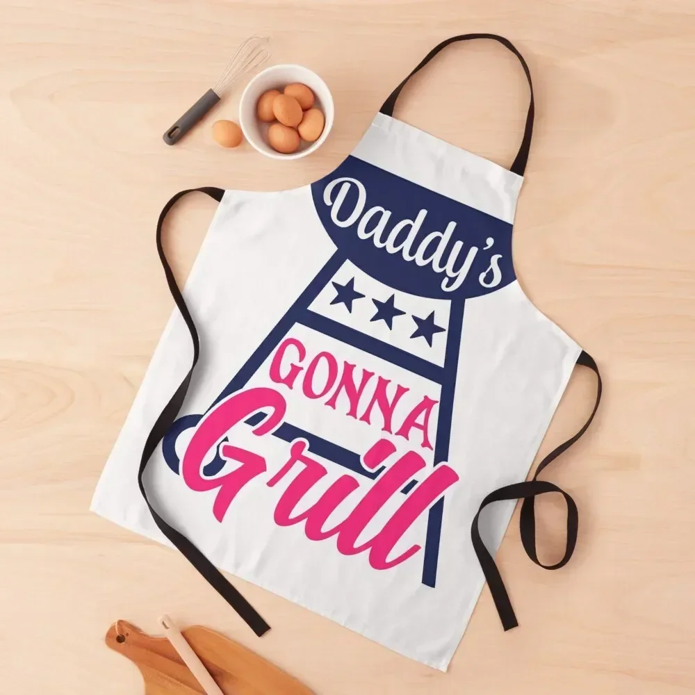 daddy s gonna grill Apron with personal logo Kitchen Apras Man Apron