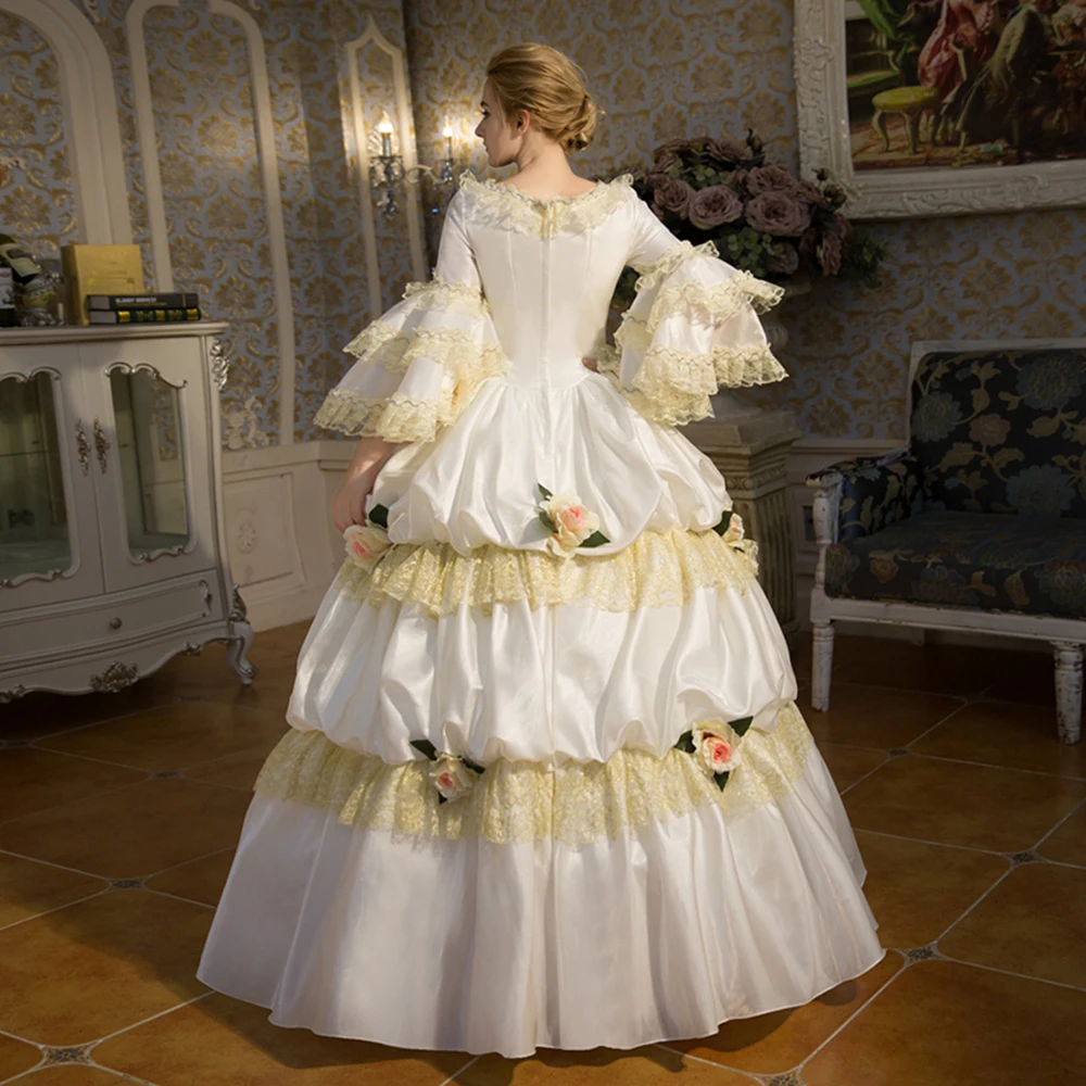 Vestido De fiesta blanco personalizado, vestidos De Noche De corte Medieval, mascarada De graduación De gama alta, vestidos De fiesta De Navidad, Vestido De Noche