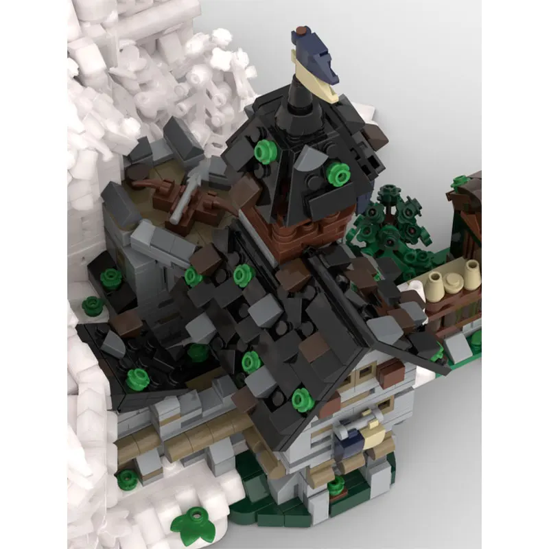 ตัวต่อ MOC ชุด Street View ซีรีส์ ปราสาทยุคกลางขนาดเล็ก ประตูบ้าน ชุดต่อขยาย DIY ของเล่นตัวต่อแบบประกอบเอง ของขวัญคริสต์มาส 944 ชิ้น