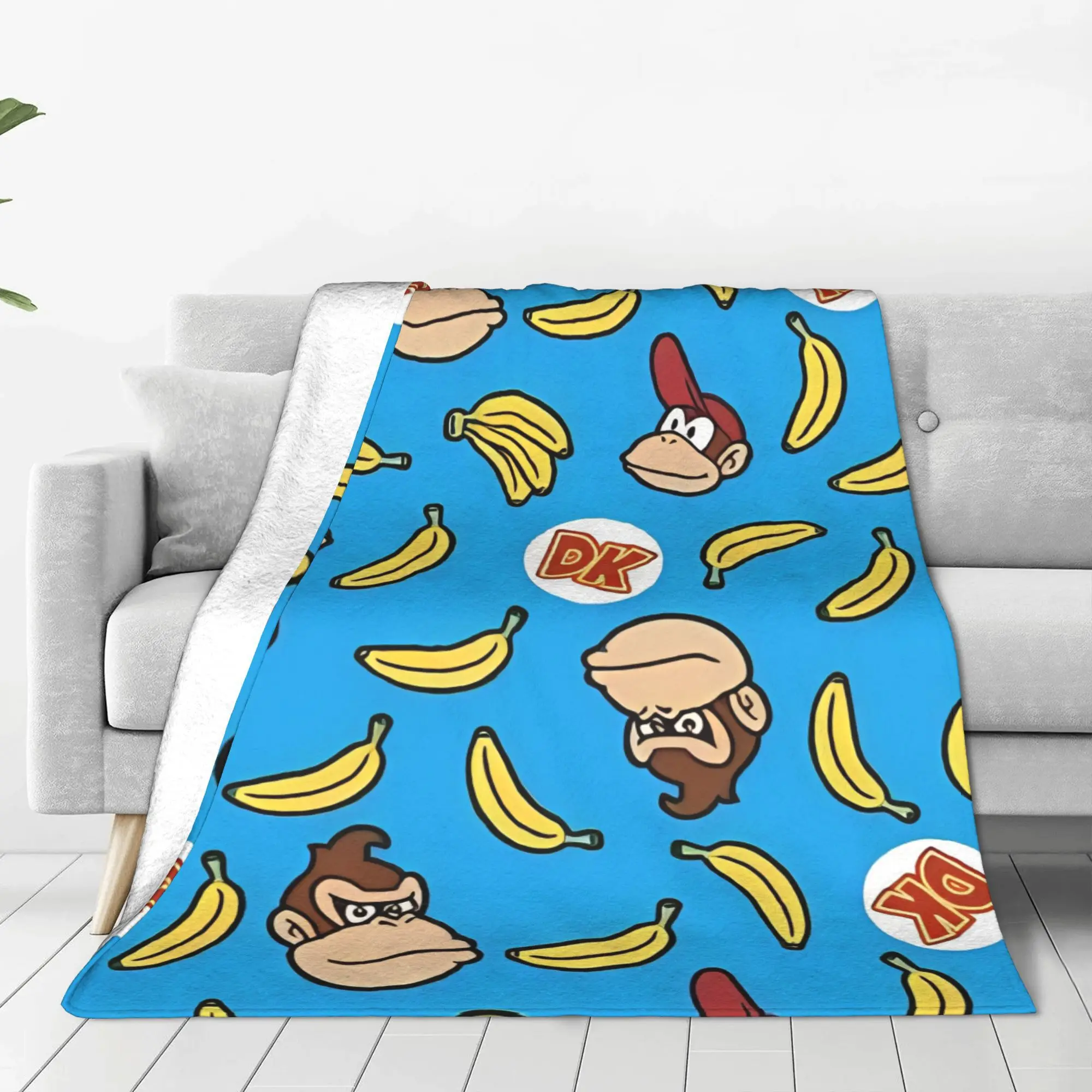 Donkey Kong Arcade Game Plush Blanket Boy Girl  Flannel Throw Blanket For Bedroom Warm Soft Design Quality Bedspread Gift Idea