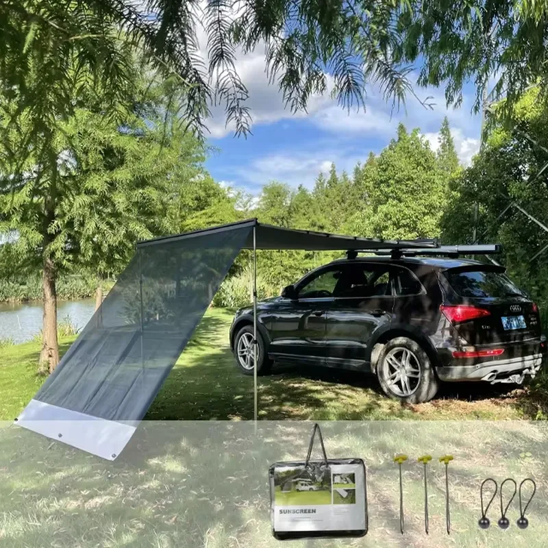 2.5M-4M Caravan End Privacy Wall for Camper Awning UV Blocker Sun Shade Screen for SUV RV Car Awning