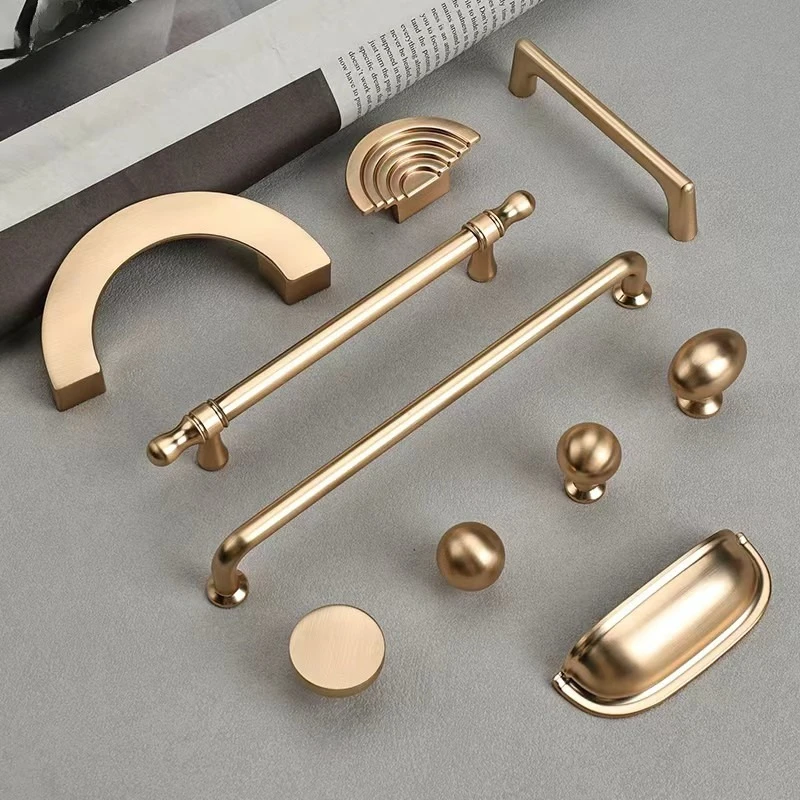Modern Simple Wardrobe Kitchen Cabinet Pulls Door Handle Gold European Drawer Knobs and Furniture Hardware Handles