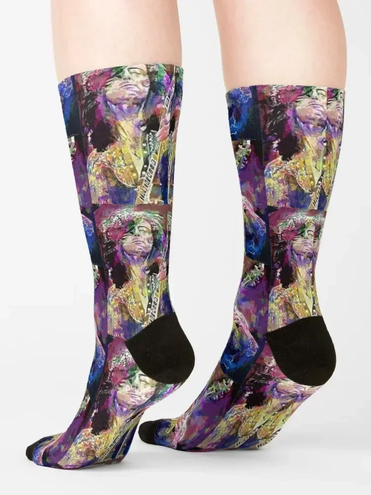 Jimmy Page Socks sheer Soccer floral man Socks Women Men's