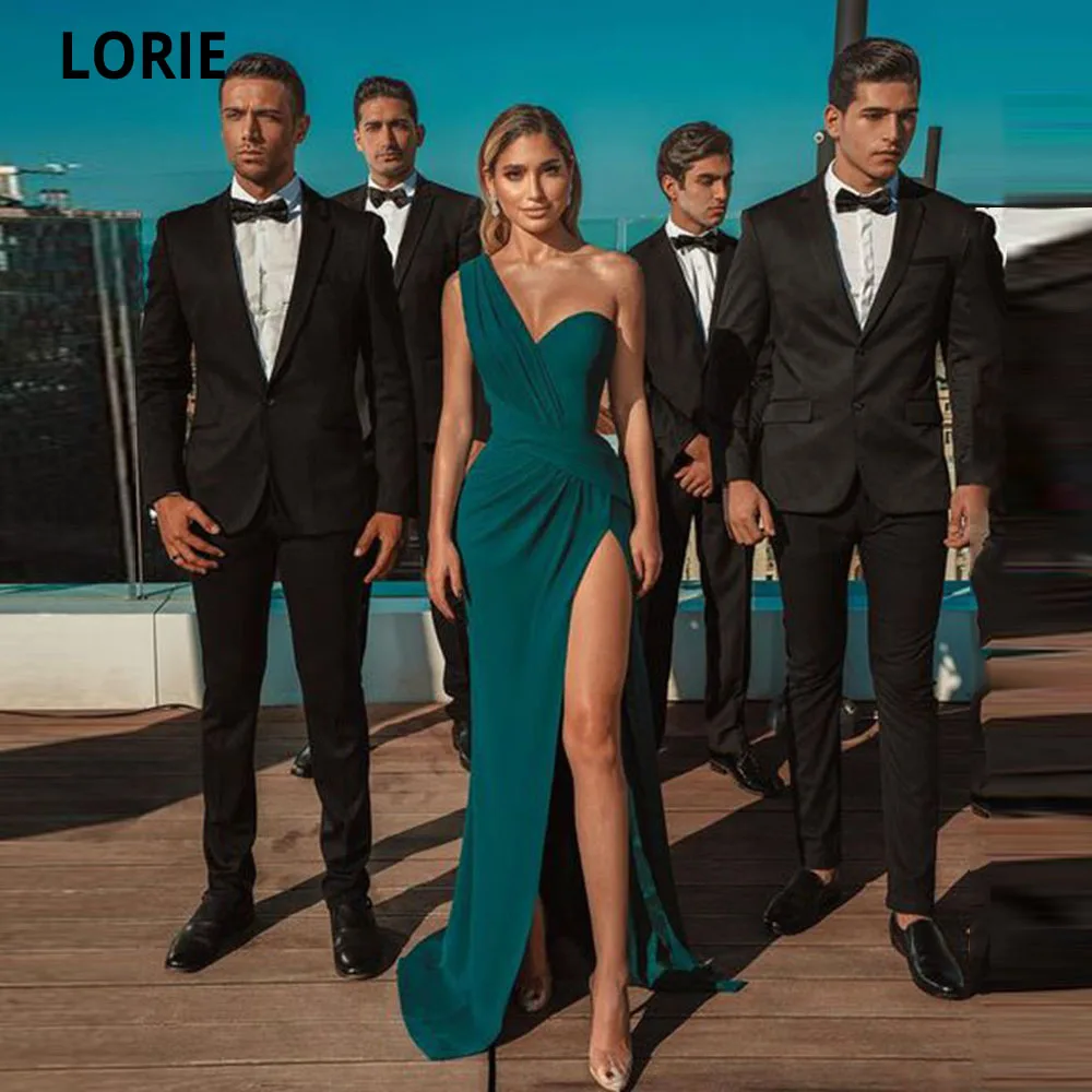 

LORIE Aso Ebi Mermaid Evening Dresses 2022 Elegant One Shoulder Side Split African Prom Gowns Formal Party Dress Robes De Soirée